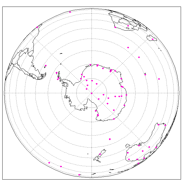 Orthographic Southern Hemisphere